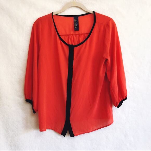 Blue Rain Coral and Blue Button Long Sleeve Top - Picture 1 of 8